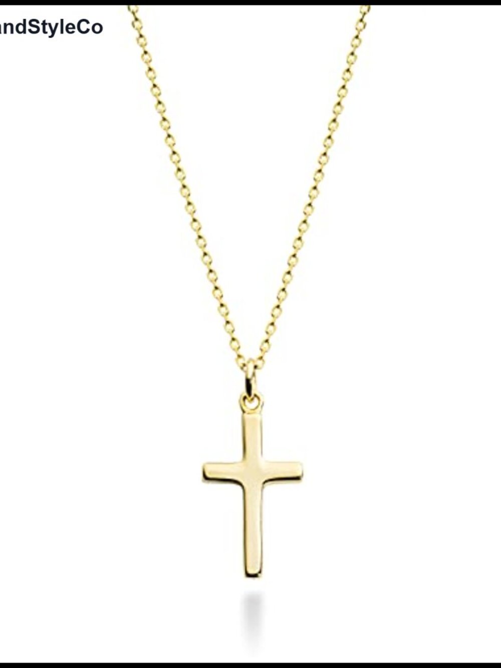 Sterling Silver Dainty Cross Pendant Necklace 18 Inch Chain